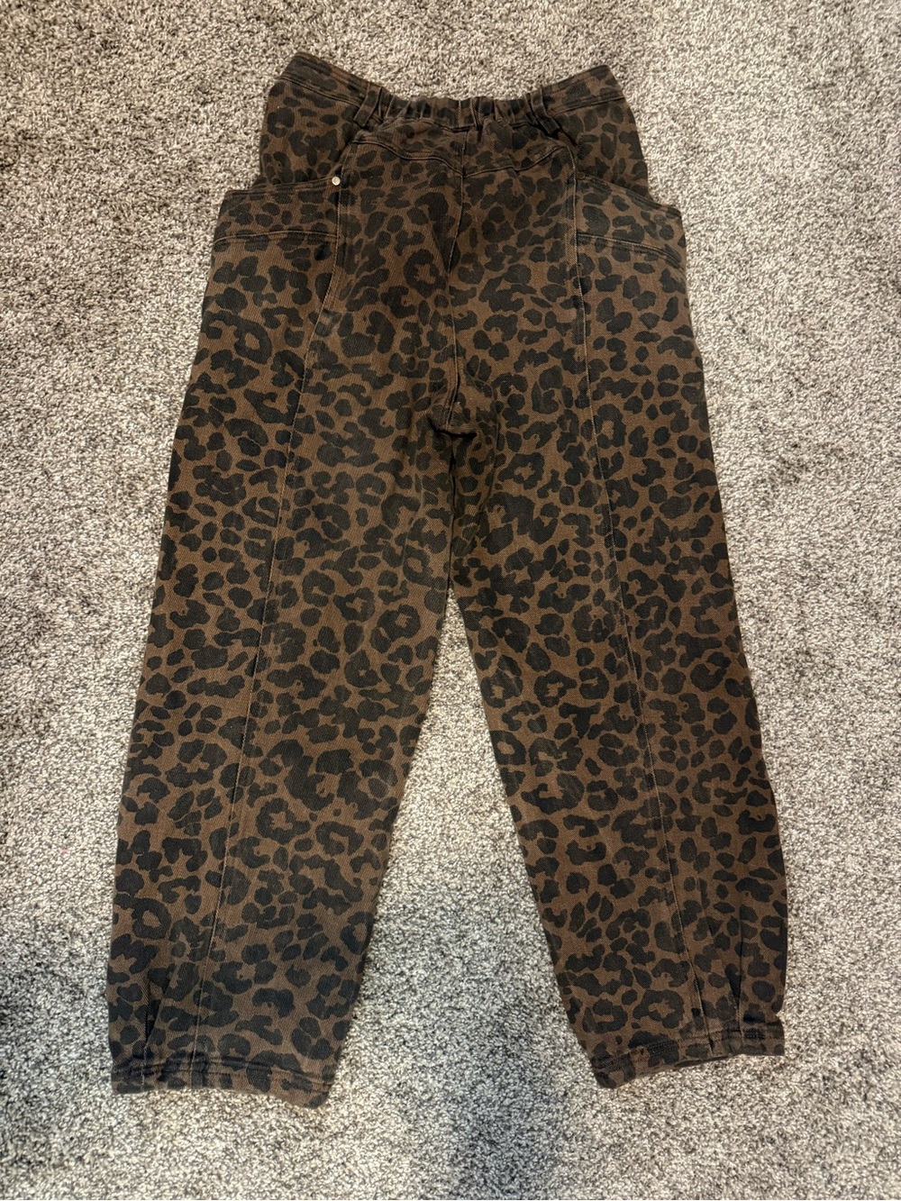 Western style denim leopard ankle jean
